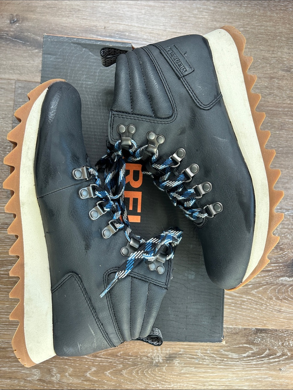 Women's Black Winter Merrill Hiking Boots with Chunky Gum Sole